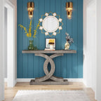 Table console de ferme grise / marron, 99 cm, assemblage par 1 personne