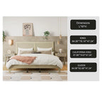 Lit plateforme Natural King, style Mid-Century, 2 places