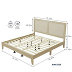 Lit plateforme Natural King, style Mid-Century, 2 places
