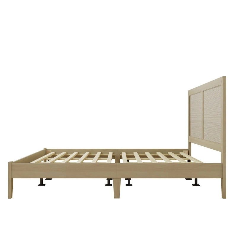 Lit plateforme Natural King, style Mid-Century, 2 places