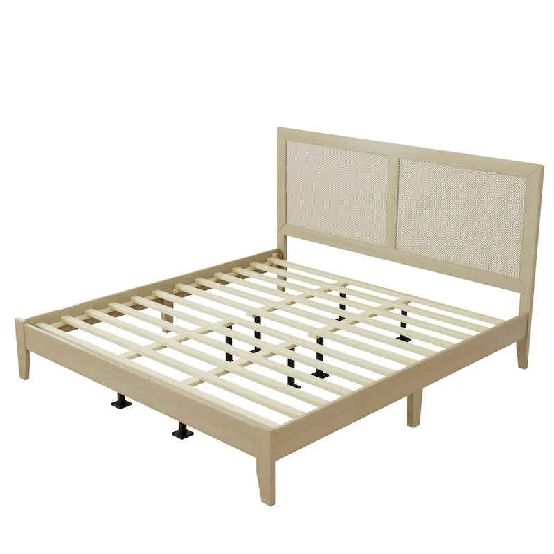Lit plateforme Natural King, style Mid-Century, 2 places