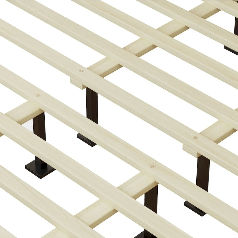 Lit plateforme Natural King, style Mid-Century, 2 places