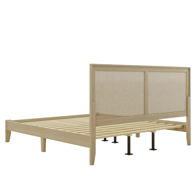 Lit plateforme Natural King, style Mid-Century, 2 places