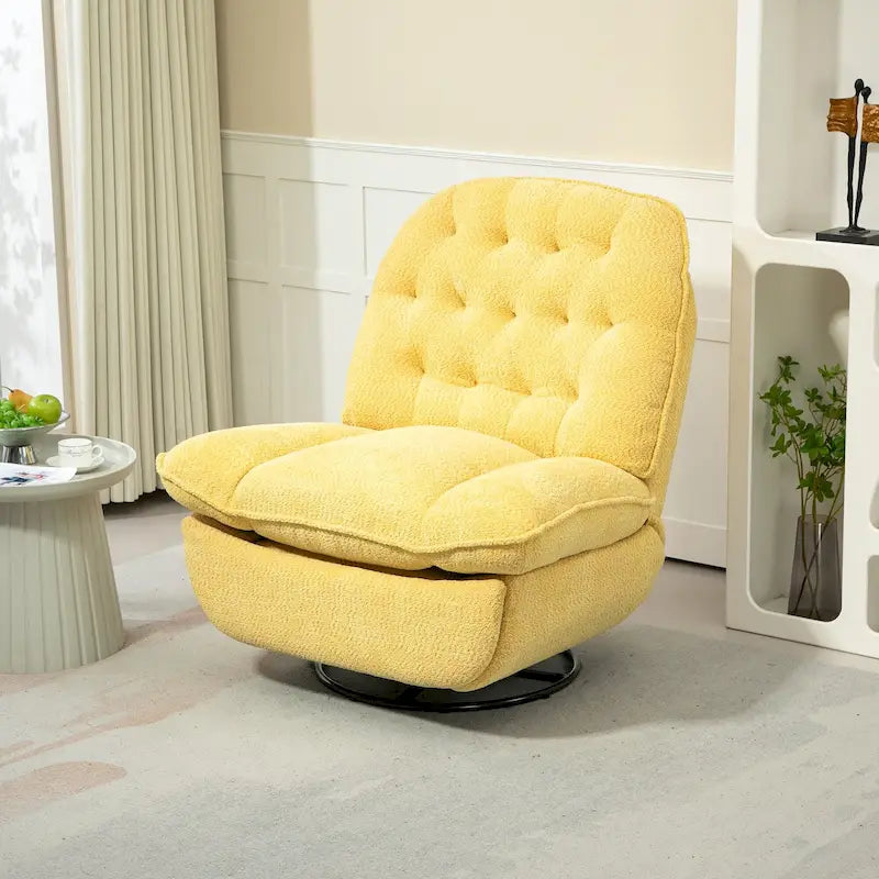 Fauteuil inclinable et pivotant en chenille jaune pour 1 personne