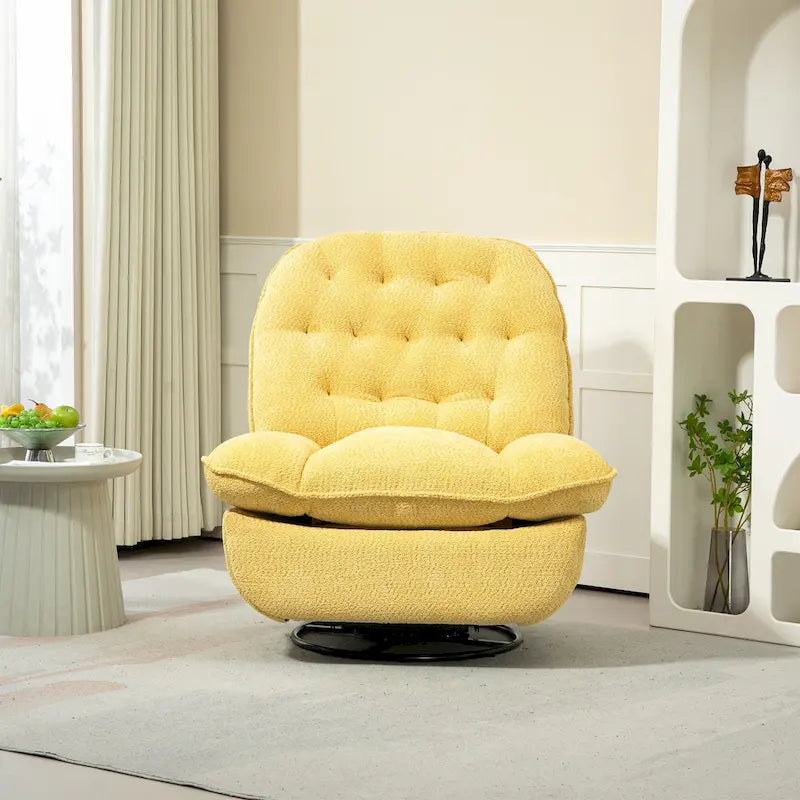 Fauteuil inclinable et pivotant en chenille jaune pour 1 personne