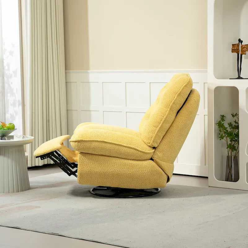 Fauteuil inclinable et pivotant en chenille jaune pour 1 personne