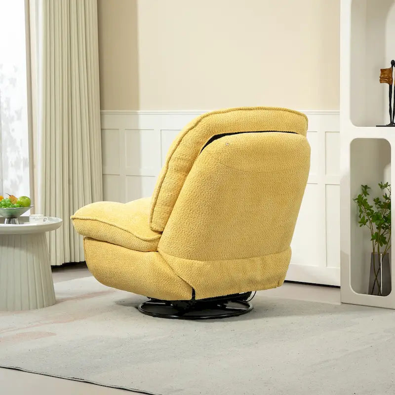 Fauteuil inclinable et pivotant en chenille jaune pour 1 personne