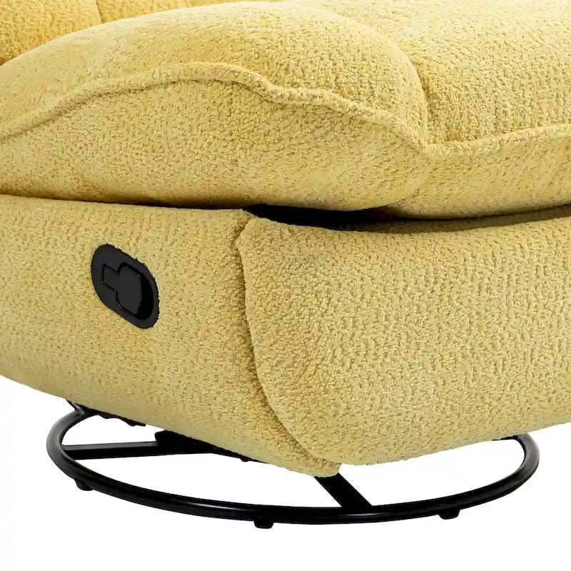Fauteuil inclinable et pivotant en chenille jaune pour 1 personne