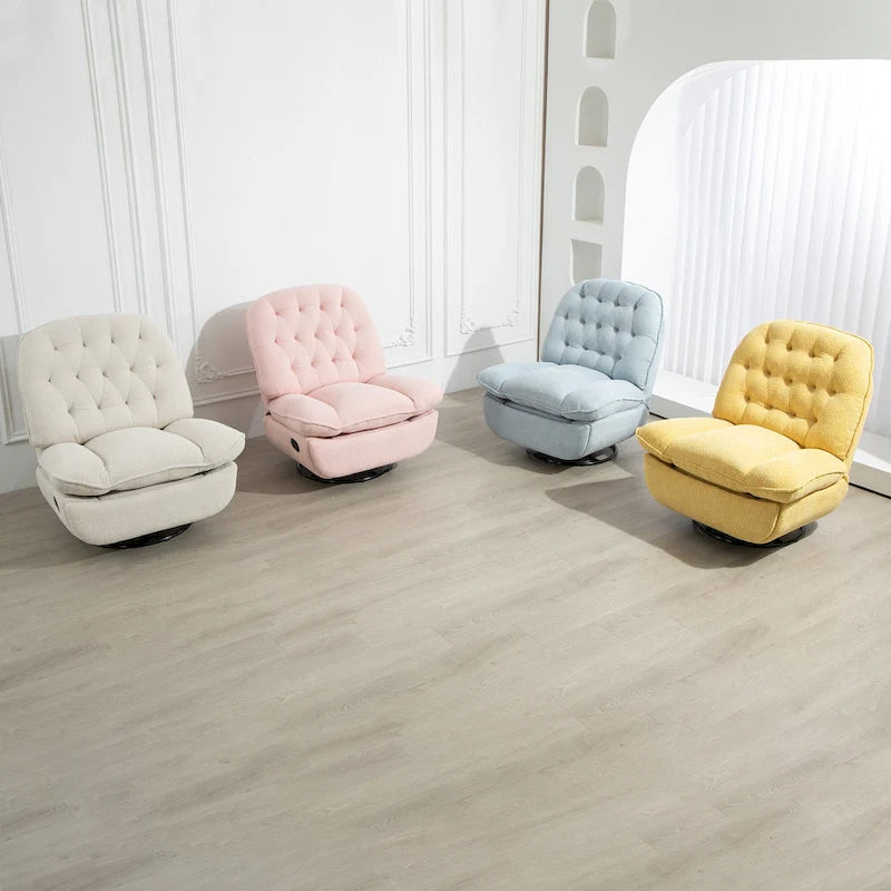 Fauteuil inclinable et pivotant en chenille jaune pour 1 personne