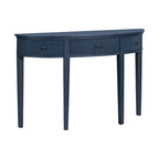 Console noire / bleu marine / blanc antique avec 3 tiroirs à rayures, assemblage par 1 personne, pour entrée et couloir