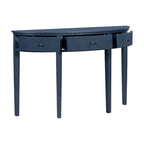 Console noire / bleu marine / blanc antique avec 3 tiroirs à rayures, assemblage par 1 personne, pour entrée et couloir