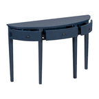 Console noire / bleu marine / blanc antique avec 3 tiroirs à rayures, assemblage par 1 personne, pour entrée et couloir