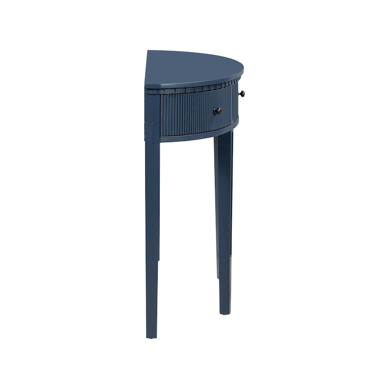 Console noire / bleu marine / blanc antique avec 3 tiroirs à rayures, assemblage par 1 personne, pour entrée et couloir