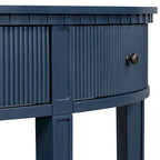 Console noire / bleu marine / blanc antique avec 3 tiroirs à rayures, assemblage par 1 personne, pour entrée et couloir