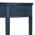 Console noire / bleu marine / blanc antique avec 3 tiroirs à rayures, assemblage par 1 personne, pour entrée et couloir