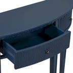 Console noire / bleu marine / blanc antique avec 3 tiroirs à rayures, assemblage par 1 personne, pour entrée et couloir