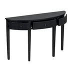 Console noire / bleu marine / blanc antique avec 3 tiroirs à rayures, assemblage par 1 personne, pour entrée et couloir