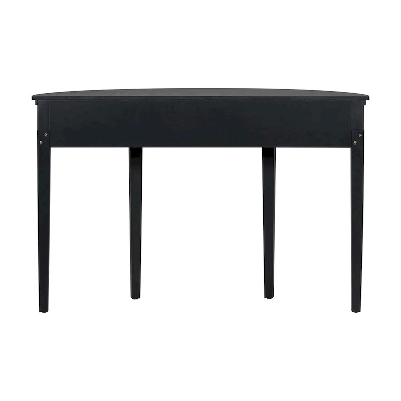 Console noire / bleu marine / blanc antique avec 3 tiroirs à rayures, assemblage par 1 personne, pour entrée et couloir