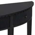 Console noire / bleu marine / blanc antique avec 3 tiroirs à rayures, assemblage par 1 personne, pour entrée et couloir
