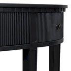 Console noire / bleu marine / blanc antique avec 3 tiroirs à rayures, assemblage par 1 personne, pour entrée et couloir