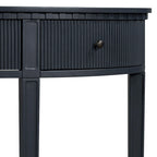 Console noire / bleu marine / blanc antique avec 3 tiroirs à rayures, assemblage par 1 personne, pour entrée et couloir