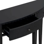 Console noire / bleu marine / blanc antique avec 3 tiroirs à rayures, assemblage par 1 personne, pour entrée et couloir