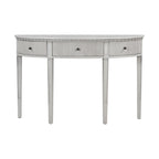 Console noire / bleu marine / blanc antique avec 3 tiroirs à rayures, assemblage par 1 personne, pour entrée et couloir