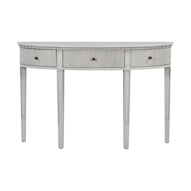 Console noire / bleu marine / blanc antique avec 3 tiroirs à rayures, assemblage par 1 personne, pour entrée et couloir
