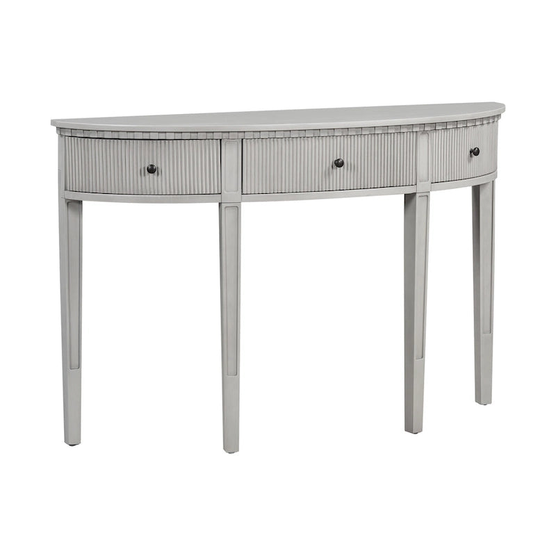 Console noire / bleu marine / blanc antique avec 3 tiroirs à rayures, assemblage par 1 personne, pour entrée et couloir
