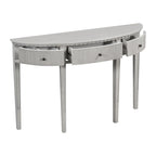 Console noire / bleu marine / blanc antique avec 3 tiroirs à rayures, assemblage par 1 personne, pour entrée et couloir