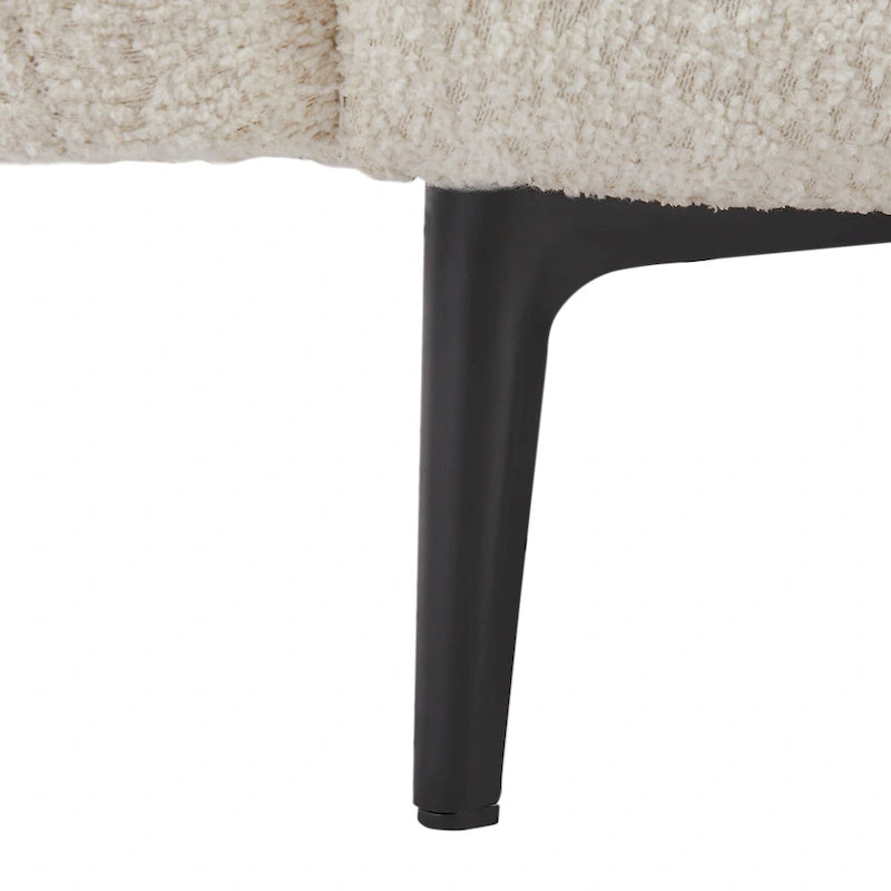 Causeuse 2 places en sherpa blanc avec cadre en bois et 2 oreillers