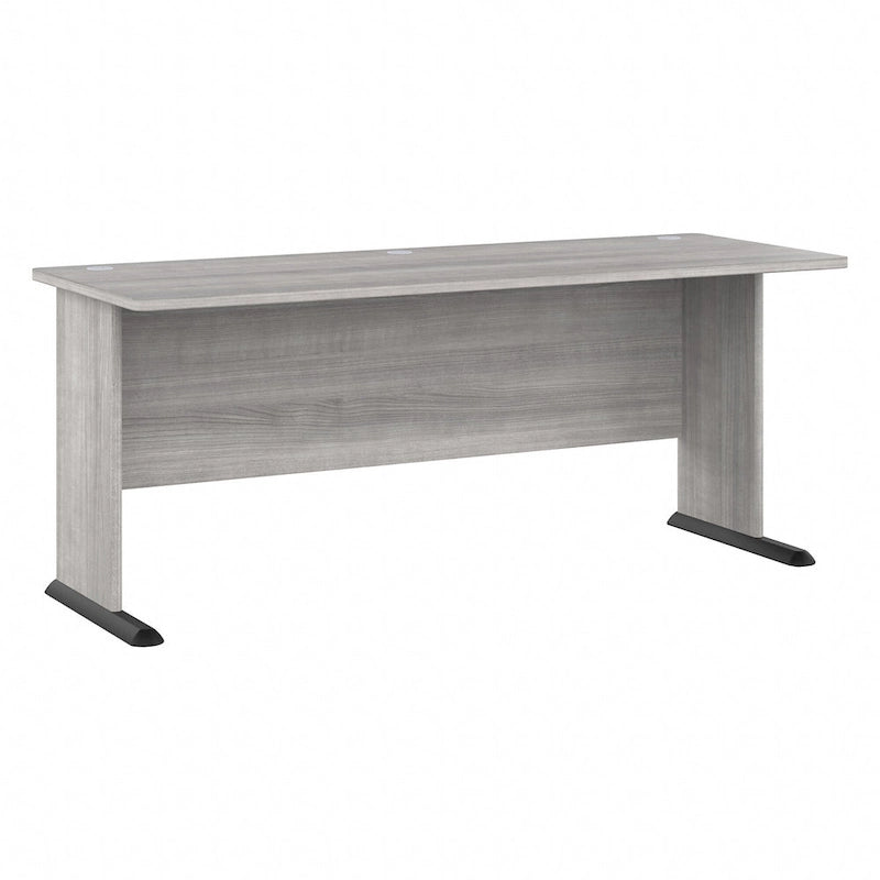 72W Single-Person Computer Desk – Platinum Gray / White / Storm Gray