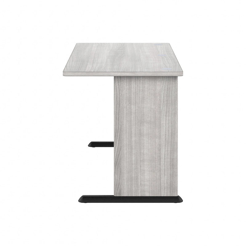 72W Single-Person Computer Desk – Platinum Gray / White / Storm Gray
