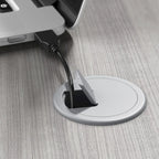 Bureau informatique individuel de 72 W – Gris platine / Blanc / Gris tempête