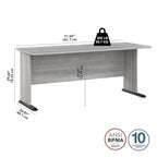 Bureau informatique individuel de 72 W – Gris platine / Blanc / Gris tempête