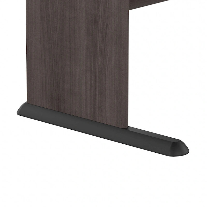 Bureau informatique individuel de 72 W – Gris platine / Blanc / Gris tempête