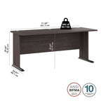 Bureau informatique individuel de 72 W – Gris platine / Blanc / Gris tempête