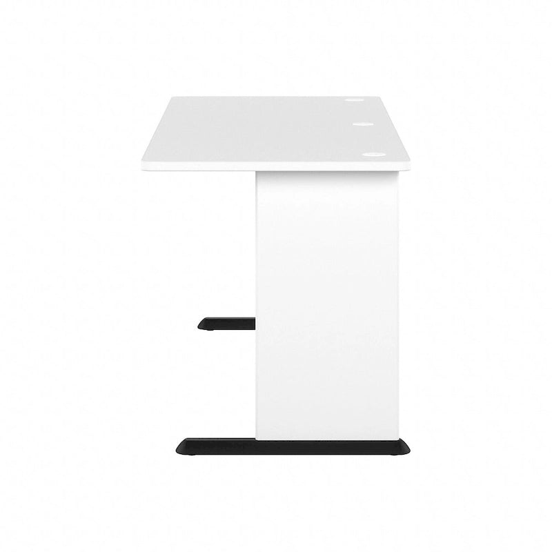 Bureau informatique individuel de 72 W – Gris platine / Blanc / Gris tempête