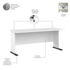Bureau informatique individuel de 72 W – Gris platine / Blanc / Gris tempête