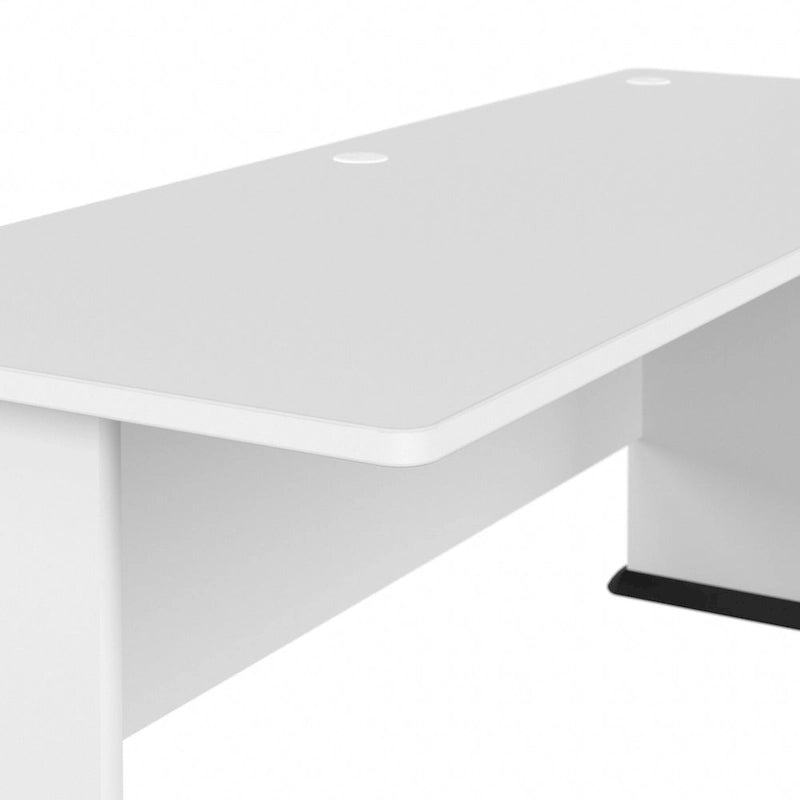 Bureau informatique individuel de 72 W – Gris platine / Blanc / Gris tempête