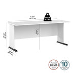 Bureau informatique individuel de 72 W – Gris platine / Blanc / Gris tempête