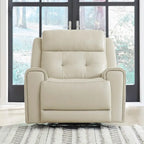 Fauteuil inclinable motorisé pivotant Baja Stone / Cuir marron foncé, 1 place