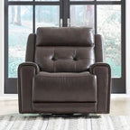 Fauteuil inclinable motorisé pivotant Baja Stone / Cuir marron foncé, 1 place