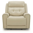 Fauteuil inclinable motorisé pivotant Baja Stone / Cuir marron foncé, 1 place