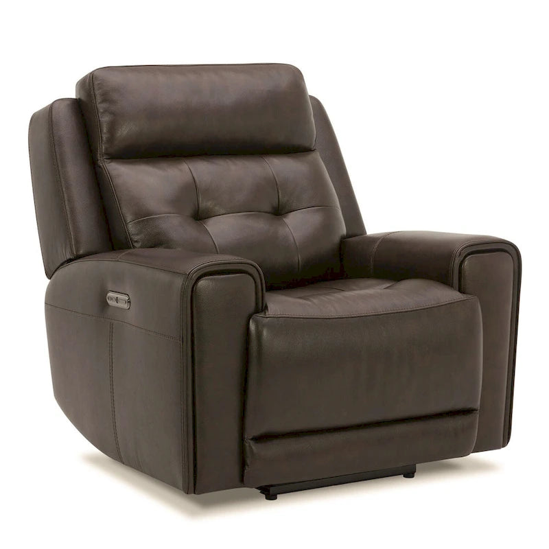 Fauteuil inclinable motorisé pivotant Baja Stone / Cuir marron foncé, 1 place