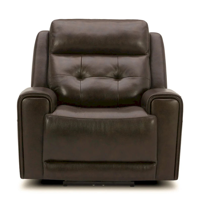 Fauteuil inclinable motorisé pivotant Baja Stone / Cuir marron foncé, 1 place