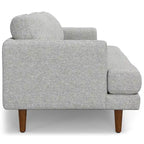 Canapé 2 places moderne du milieu du siècle, gris brume / gris anthracite / brun caramel / sienne