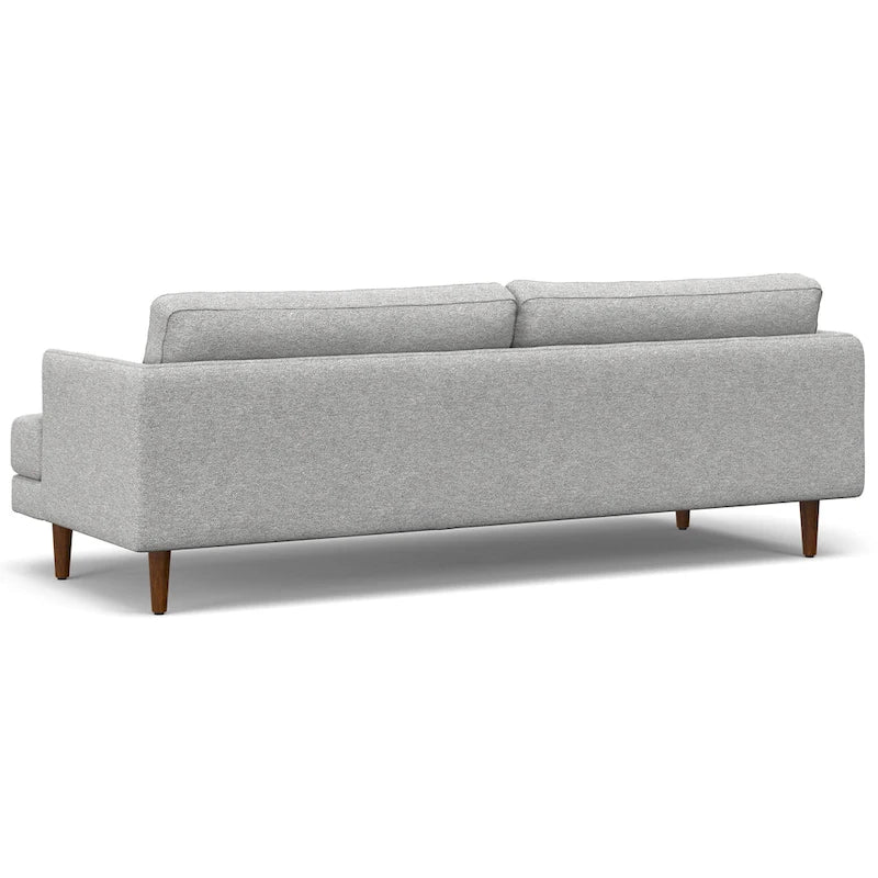 Canapé 2 places moderne du milieu du siècle, gris brume / gris anthracite / brun caramel / sienne