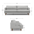 Canapé 2 places moderne du milieu du siècle, gris brume / gris anthracite / brun caramel / sienne