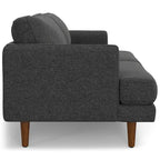 Canapé 2 places moderne du milieu du siècle, gris brume / gris anthracite / brun caramel / sienne